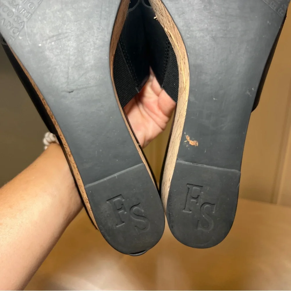 Franco Sarto‎ Women’s Black and Tan Wedge Platform Sandals Size 8M